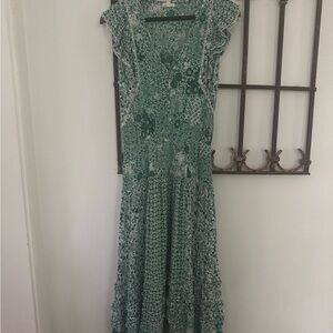 Poupette St. Barth Green Floral Maxi Dress